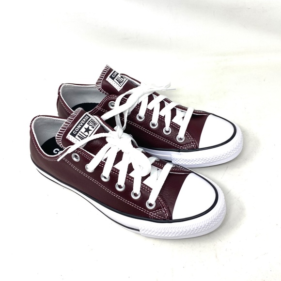Converse Ctas OX Low Leather Skate Shoes Bordeaux Women Sneakers Casual A07877C - Picture 3 of 11